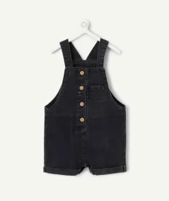 Salopette bébé fille en denim noir
