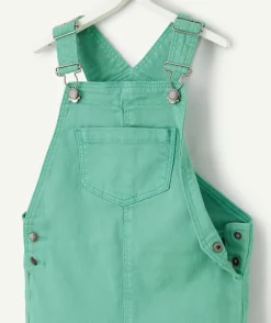 Salopette bébé garçon en fibres recyclées verte avec patch messages