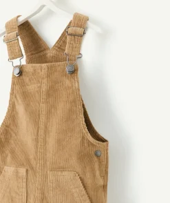 Salopette bébé garçon en velours côtelé marron
