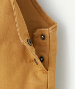 Salopette bébé garçon marron à bretelles avec poche et patch