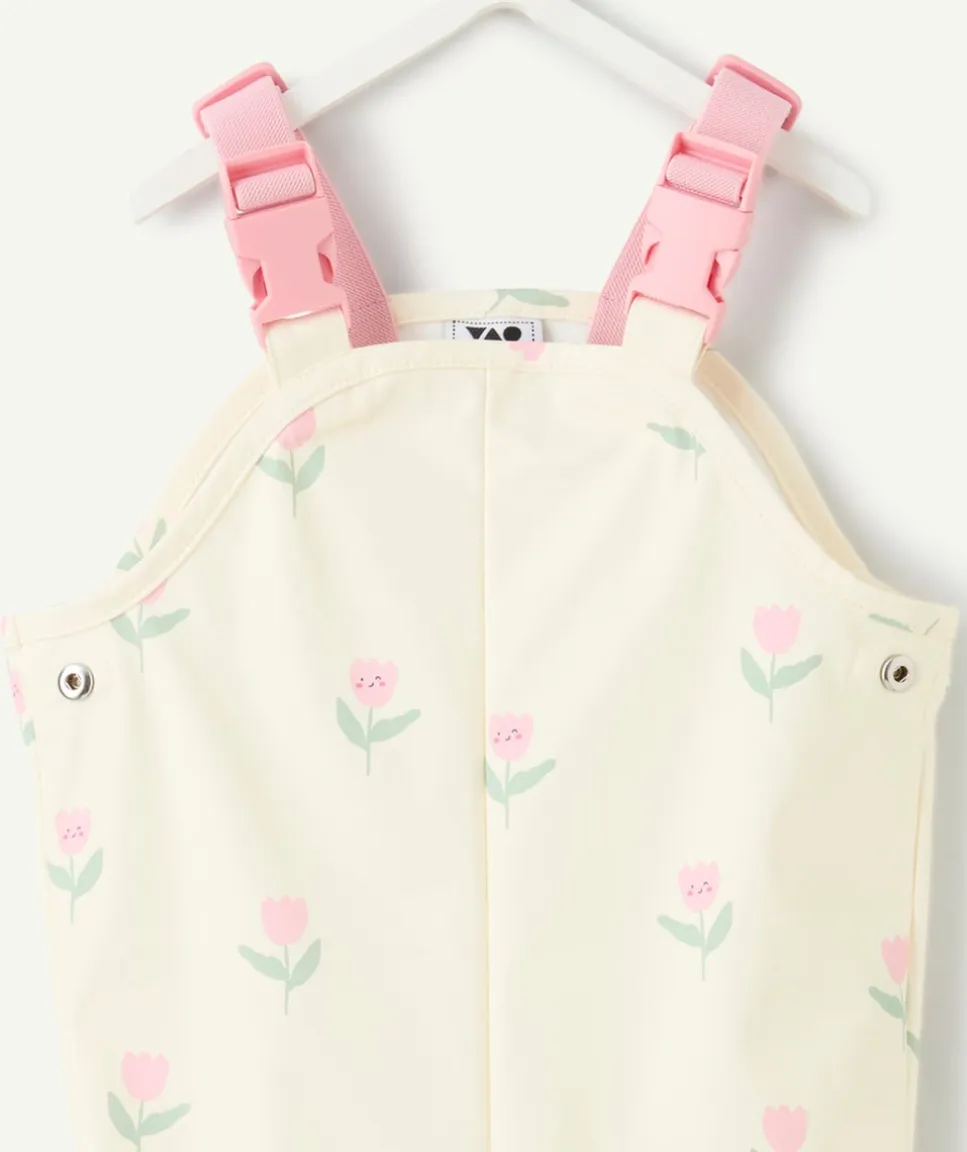Salopette de pluie bébé fille imprimé fleurs