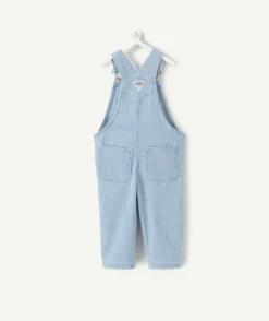 Salopette en denim bébé garçon bleu à rayures