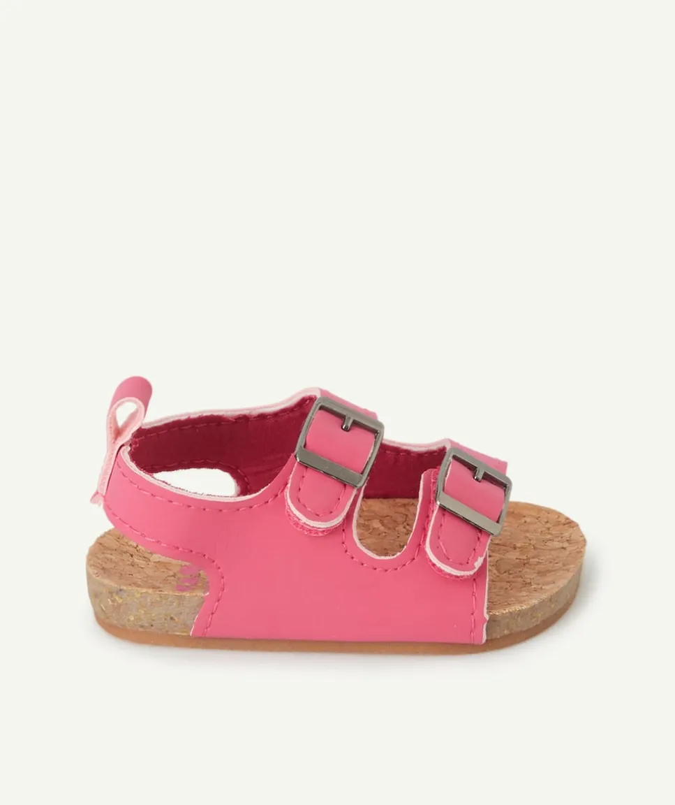 Sandales bébé fille à scratch roses