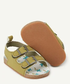 Sandales bébé garçon à scratch vertes