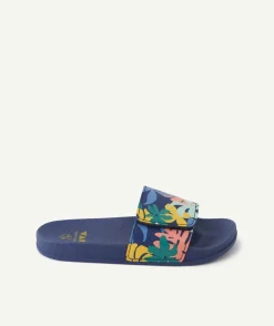 Sandales garçon imprimé tropical bleu