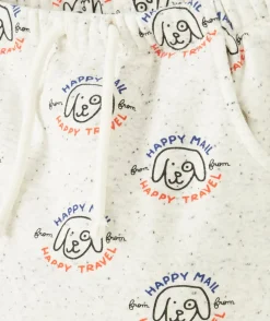 Sarouel bébé garçon en fibres recyclées gris imprimé chien