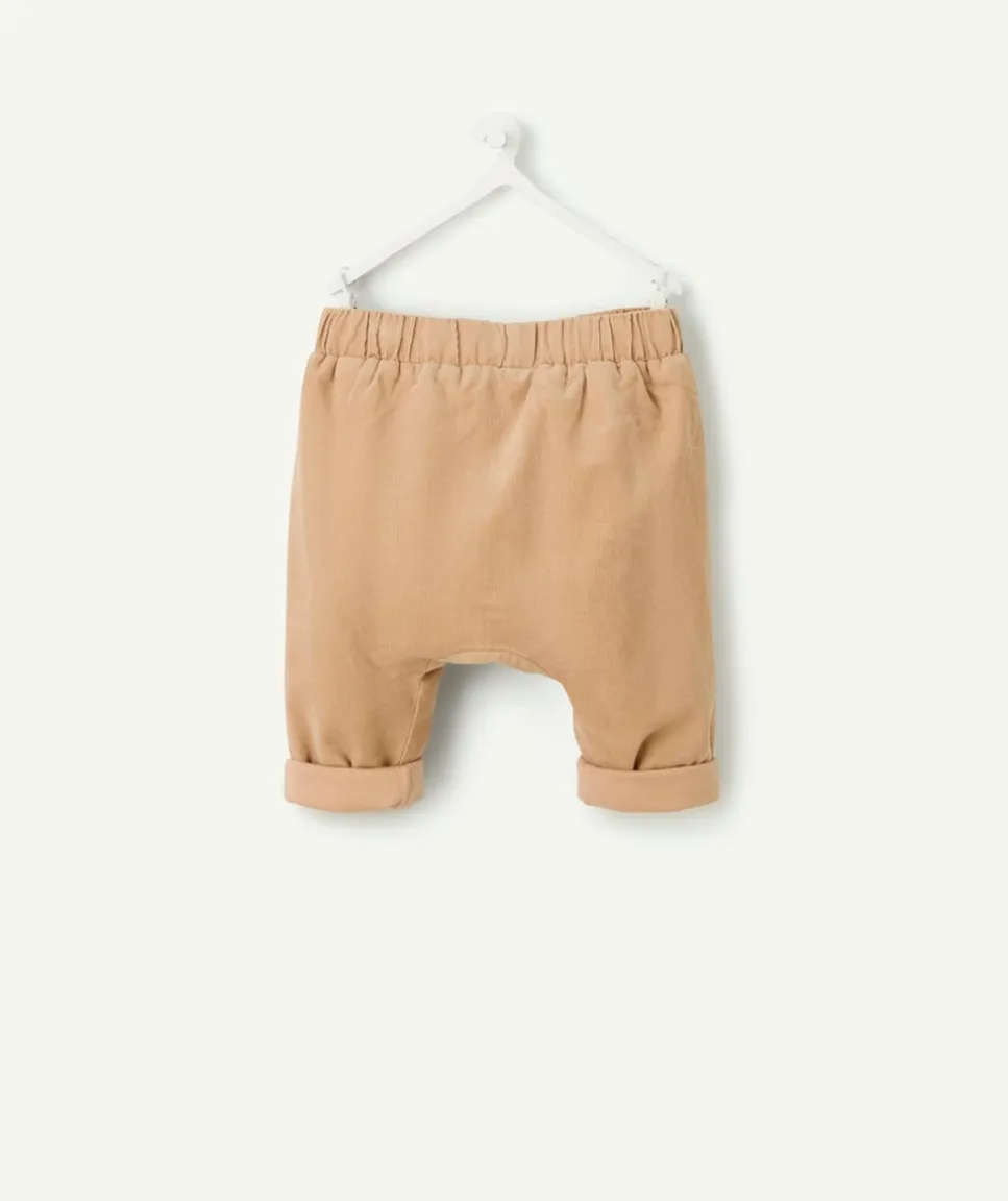 Sarouel naissance garçon en coton beige
