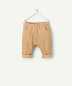 Sarouel naissance garçon en coton beige