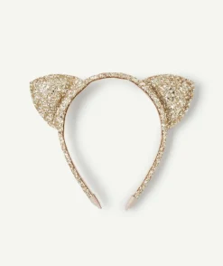 Serre-tête couleur dorée avec oreilles pour fille