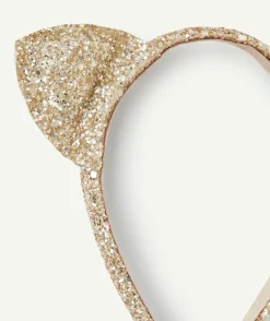 Serre-tête couleur dorée avec oreilles pour fille