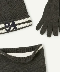 Set tricot garçon gris foncé et blanc