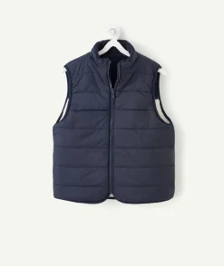 Sherpa sans manches garçon réversible colorblock zippé