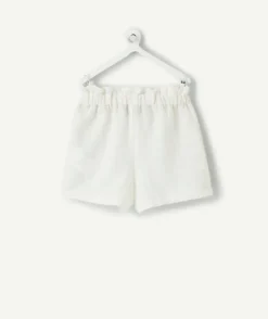 Short bébé fille blanc brodé