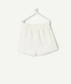 Short bébé fille blanc broderie