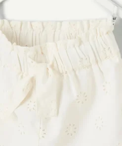 Short bébé fille blanc broderie