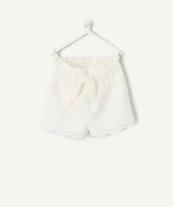 Short bébé fille blanc broderie
