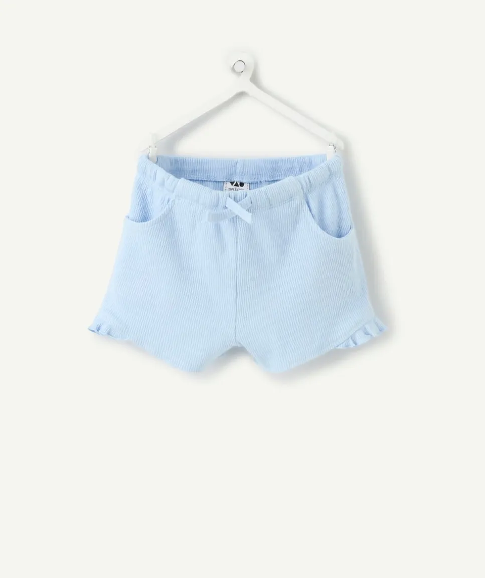 Short bébé fille bleu clair volanté
