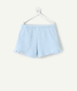 Short bébé fille bleu clair volanté