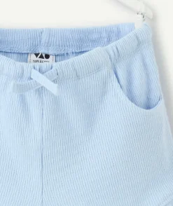 Short bébé fille bleu clair volanté