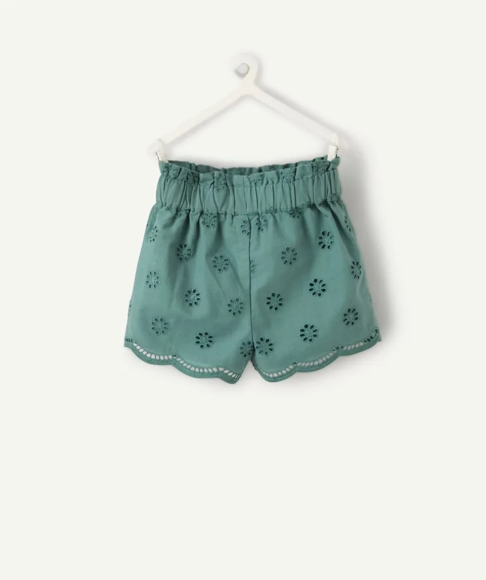 Short bébé fille broderie vert