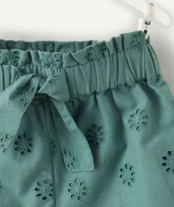 Short bébé fille broderie vert