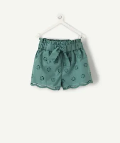 Short bébé fille broderie vert