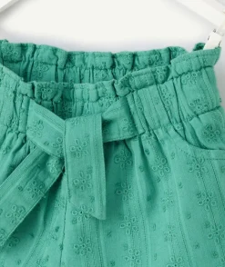 Short bébé fille en coton vert