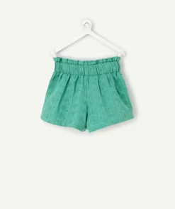 Short bébé fille en coton vert