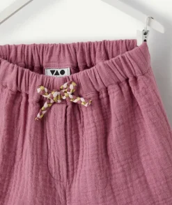 Short bébé fille gaze de coton rose