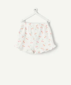Short bébé fille imprimé cerises blanc