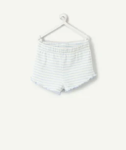 Short bébé fille rayé blanc et bleu