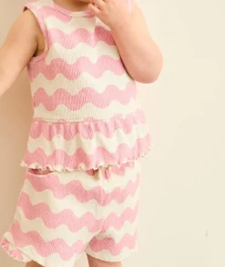 Short bébé fille rayé rose