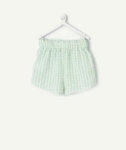 Short bébé fille vert vichy
