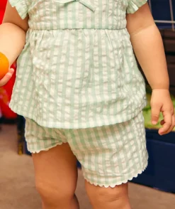 Short bébé fille vert vichy