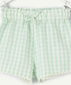 Short bébé fille vert vichy