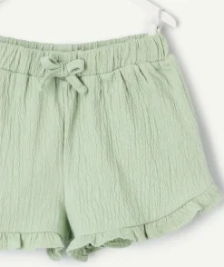 Short bébé fille vert à volants