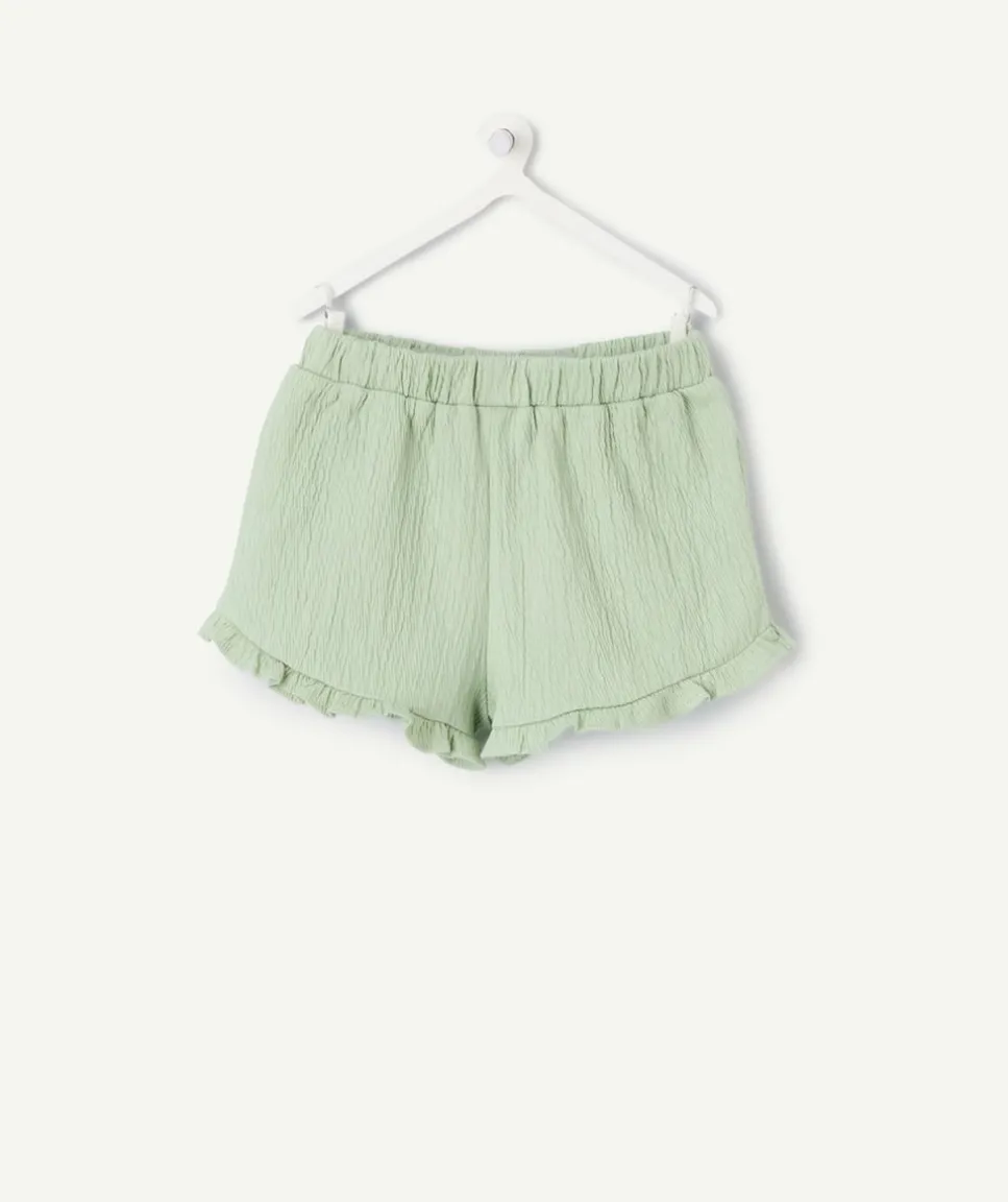 Short bébé fille vert à volants