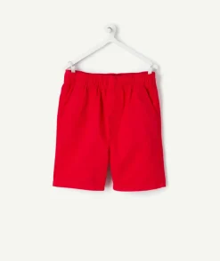 Short bébé garçon coton rouge uni