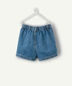 Short bébé garçon jean bleu brodé