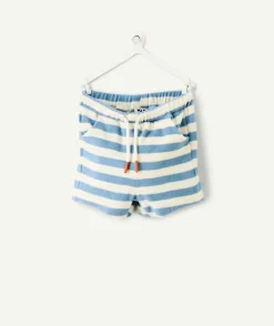 Short bébé garçon rayé bleu et blanc