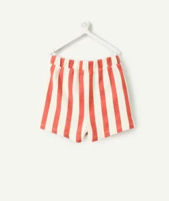 Short bébé garçon rayé orange et blanc