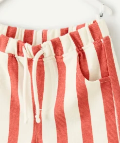 Short bébé garçon rayé orange et blanc