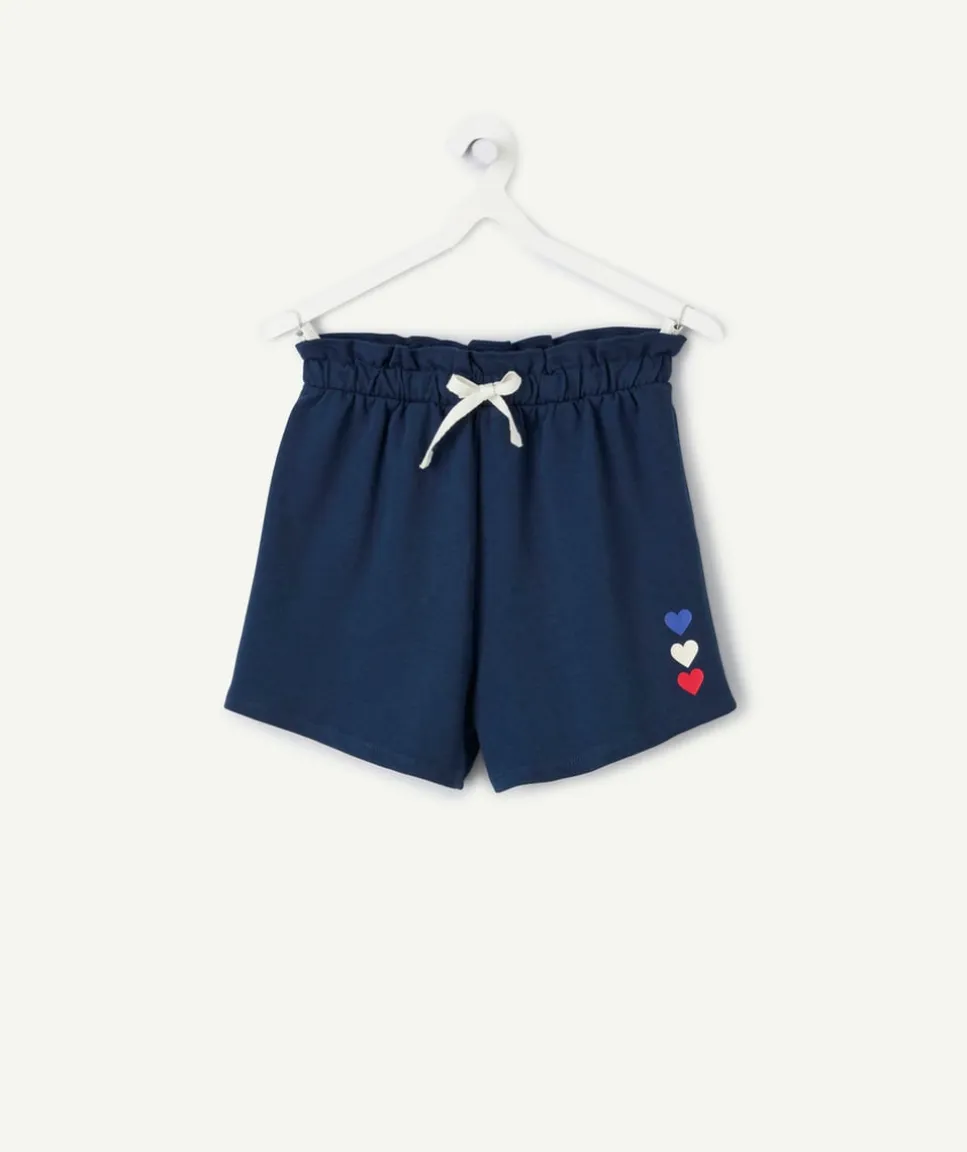 Short bleu fille imprimé cœurs coupe du monde france