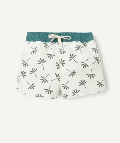 Short de bain bébé garçon blanc imprimé palmier
