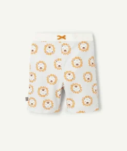 Short de bain bébé garçon bleu avec imprimé lion