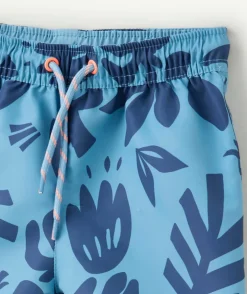 Short de bain bébé garçon imprimé tropical bleu
