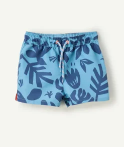 Short de bain bébé garçon imprimé tropical bleu