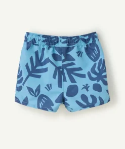 Short de bain bébé garçon imprimé tropical bleu