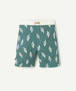 Short de bain bébé garçon vert imprimé cactus