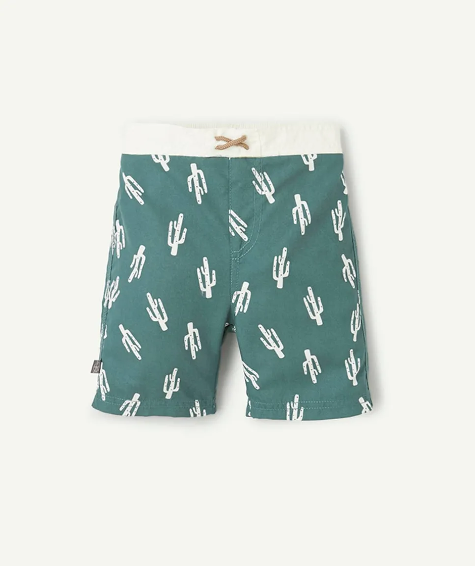 Short de bain bébé garçon vert imprimé cactus